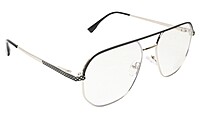 Soigné Unisex Aviator Spectacle Frame.Silver&Black Frame-Medium Soigné Unisex Aviator Spectacle Frame.Silver&Black Frame-Medium