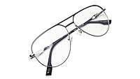 Soigné Unisex Aviator Spectacle Frame.Black&Silver Color-Large