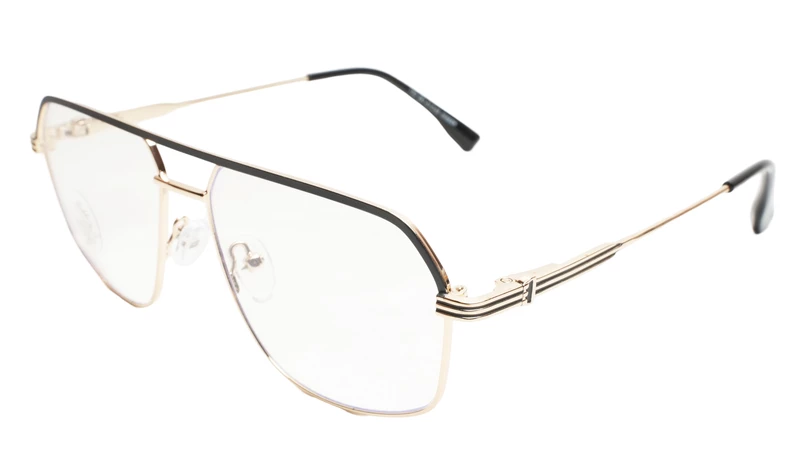Soigné Unisex Rectangular Spectacle Frame.Gold&Black-Medium