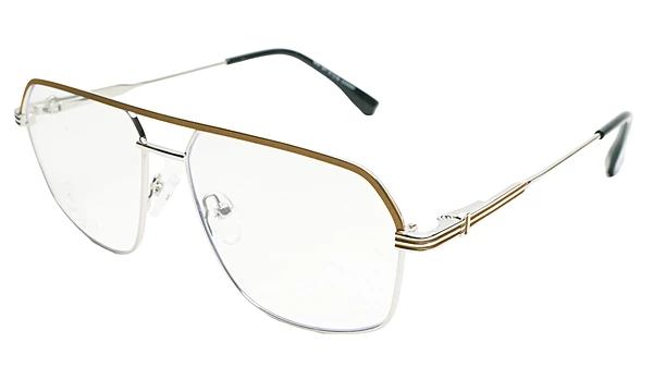 Soigné Unisex Rectangular Medium Spectacle Frame.Gold&Brown