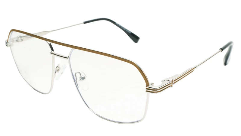 Soigné Unisex Rectangular Medium Spectacle Frame.Gold&Brown