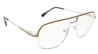 Soigné Unisex Rectangular Medium Spectacle Frame.Gold&Brown