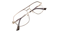 Soigné Unisex Rectangular Medium Spectacle Frame.Gold&Brown