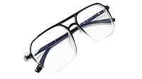 Soigné Unisex Oversized Square Spectacle Frame.Black&Transparent Frame Soigné Unisex Oversized Square Spectacle Frame.Black&Transparent Frame