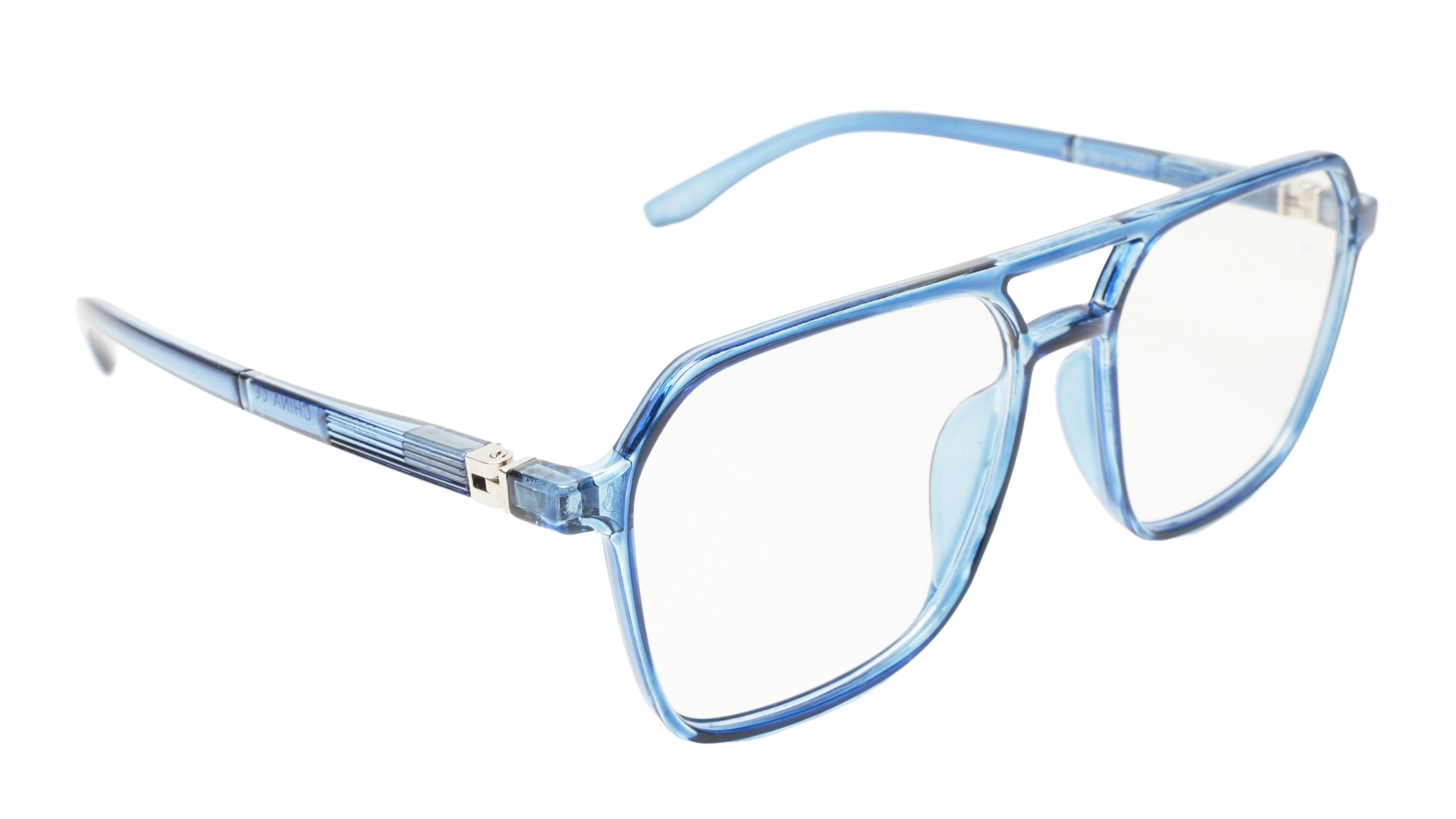 Soigné Unisex Oversized Square Spectacle Frame.Dark Blue