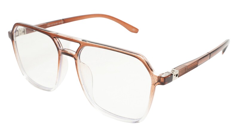 Soigné Unisex Oversized Square Spectacle Frame.Brown&Transparent Frame Soigné Unisex Oversized Square Spectacle Frame.Brown&Transparent Frame