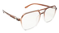 Soigné Unisex Oversized Square Spectacle Frame.Brown&Transparent Frame Soigné Unisex Oversized Square Spectacle Frame.Brown&Transparent Frame