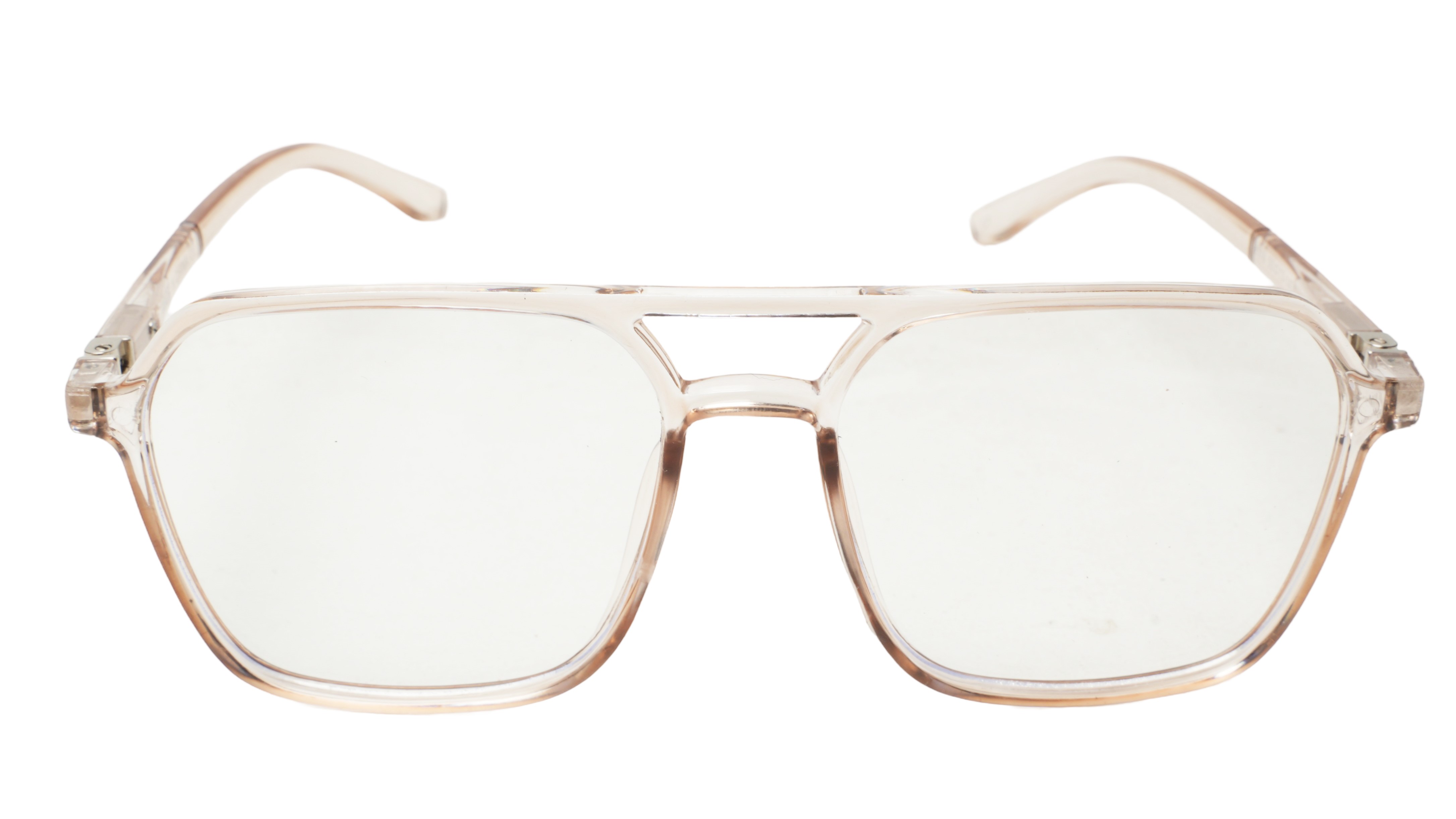 Soigné Unisex Oversized Square Spectacle Frame.Light Brown