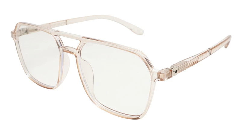 Soigné Unisex Oversized Square Spectacle Frame.Light Brown