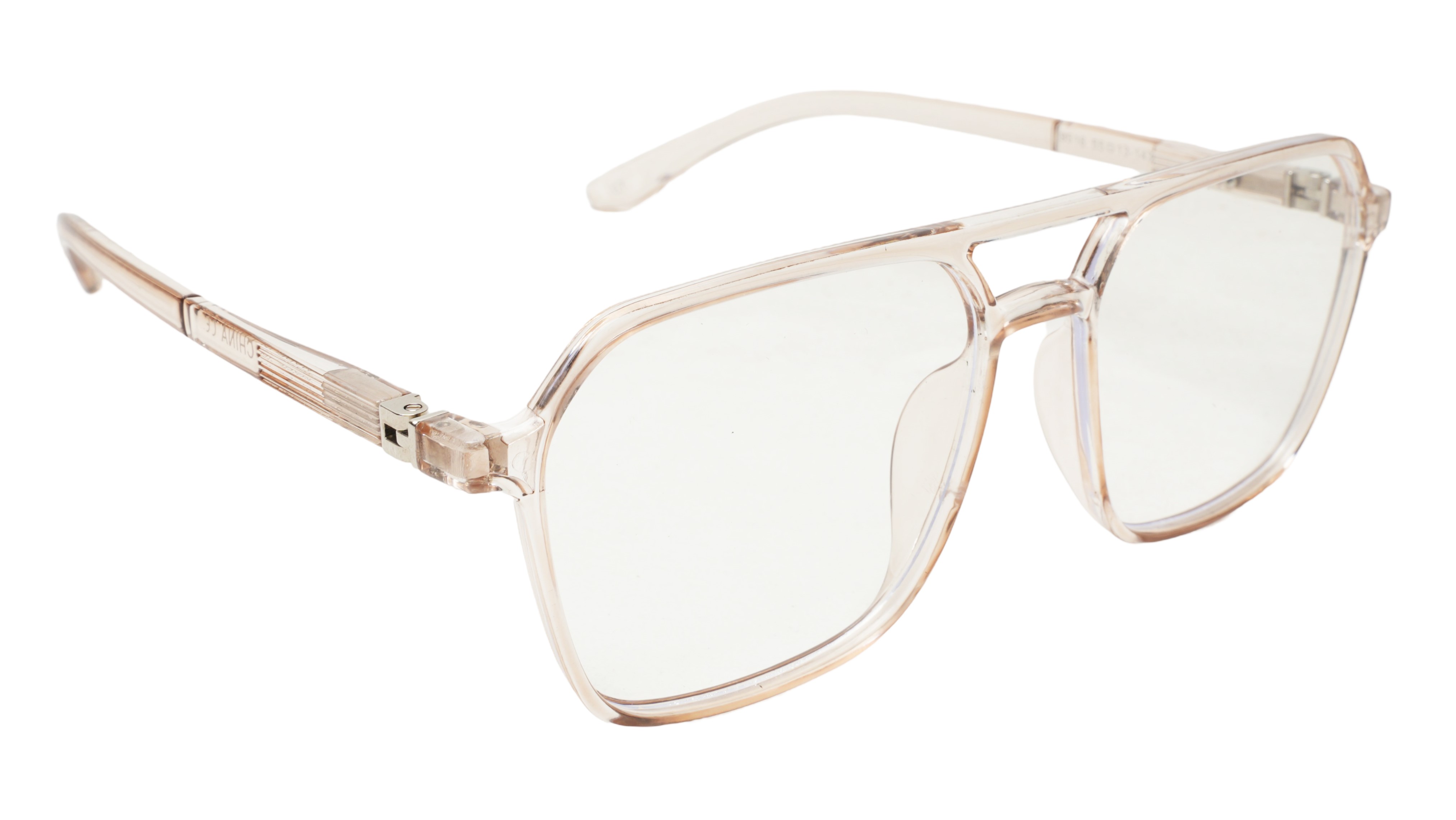 Soigné Unisex Oversized Square Spectacle Frame.Light Brown