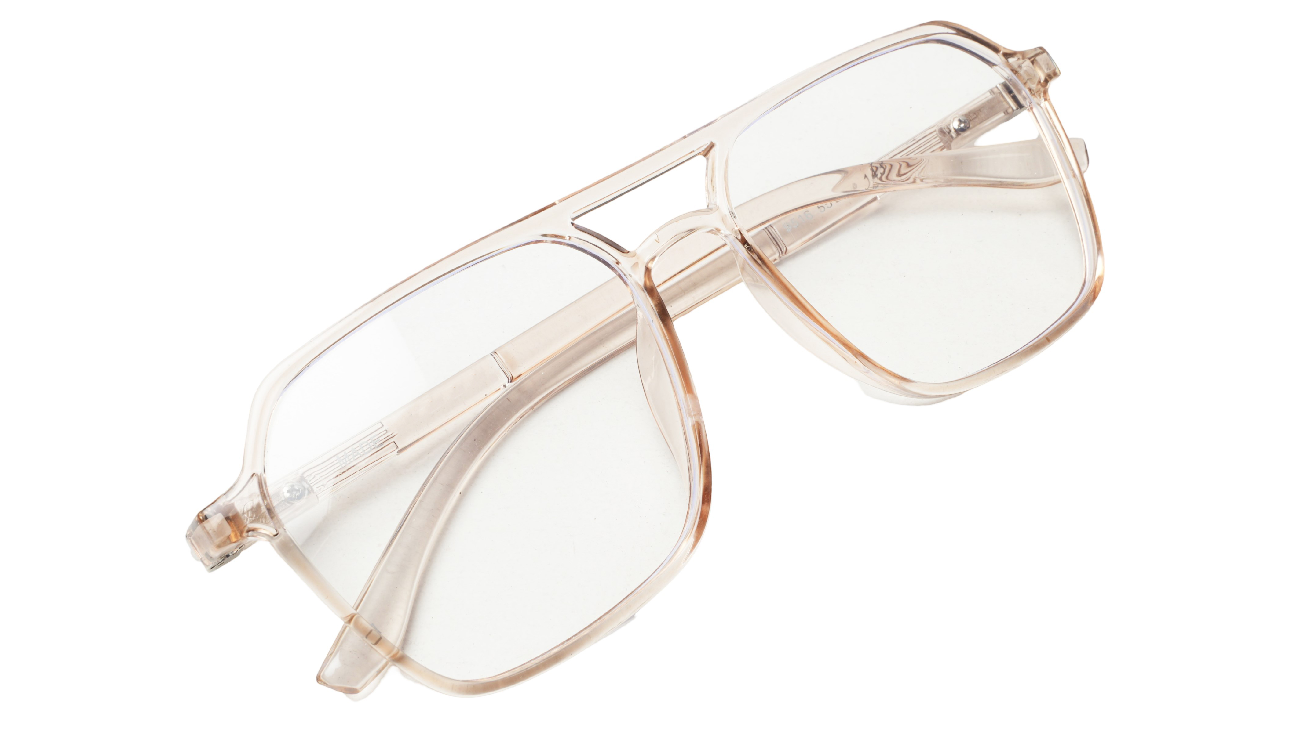 Soigné Unisex Oversized Square Spectacle Frame.Light Brown