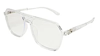 Soigné Unisex Oversized Square Spectacle Frame.Transparent Frame