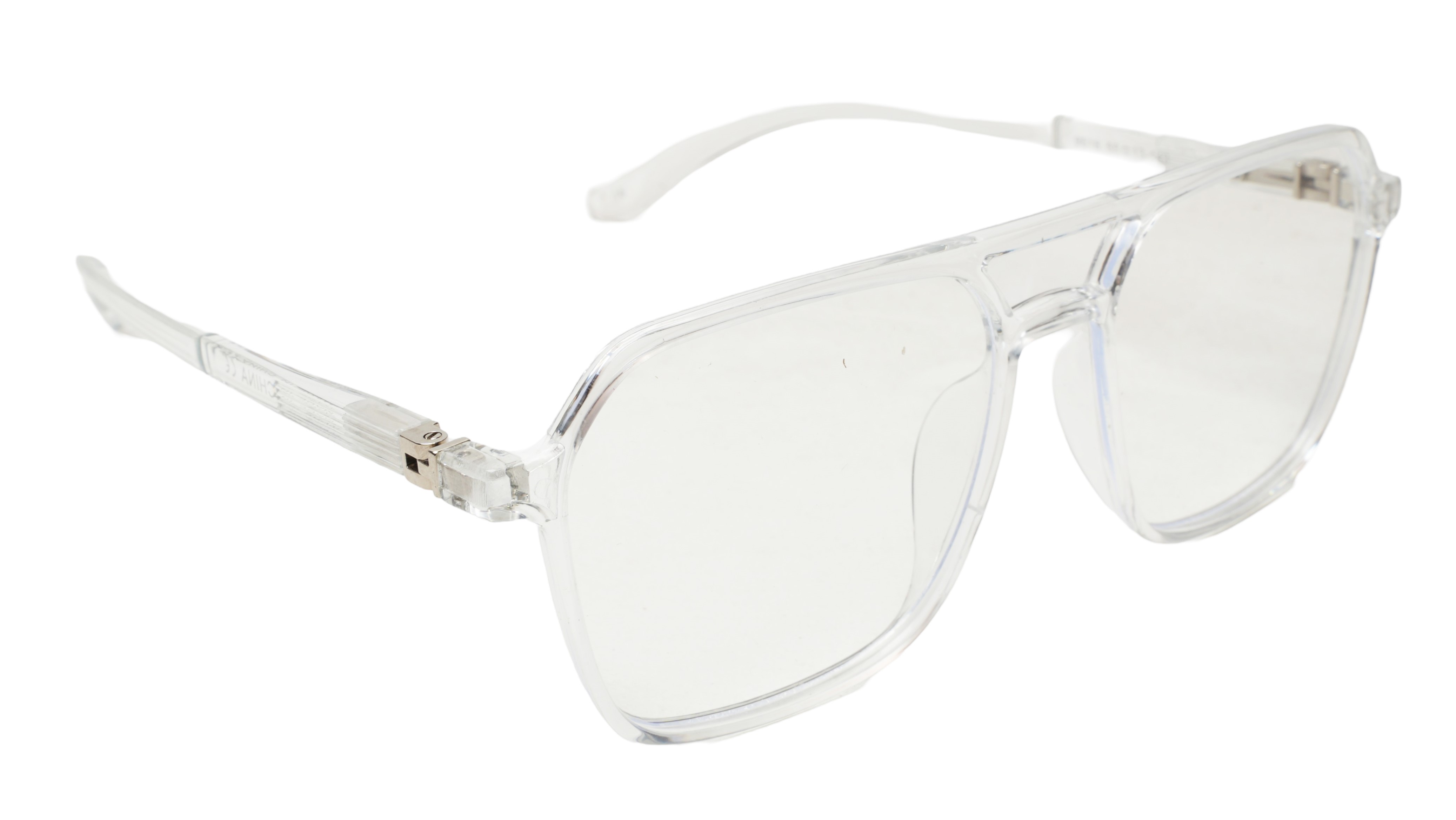Soigné Unisex Oversized Square Spectacle Frame.Transparent Frame