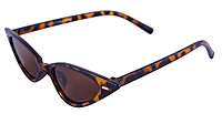 Female Small Cat Eye Sunglasses. Brown Color Lens. Leopard Print Frame.