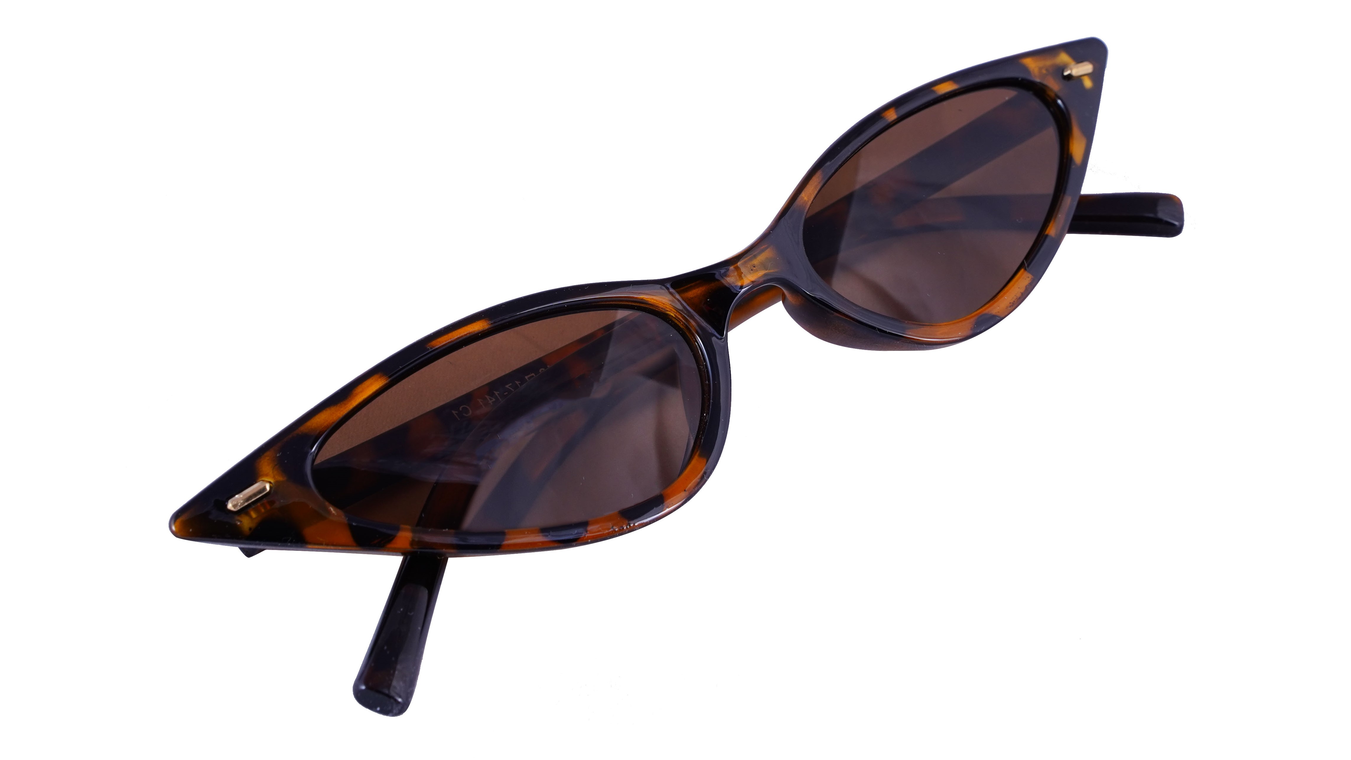 Soigné Female Small Cat Eye Sunglasses.Leopard Print.Brown Lens Soigné Female Spectacle & Sunglasses Strings.Black&Transparent.Set Of 2
