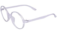 Soigné Unisex Round Large Spectacle Frames. Transparent Frame with Leather Pouch Soigné Unisex Round Large Spectacle Frames. Transparent Frame with Leather Pouch