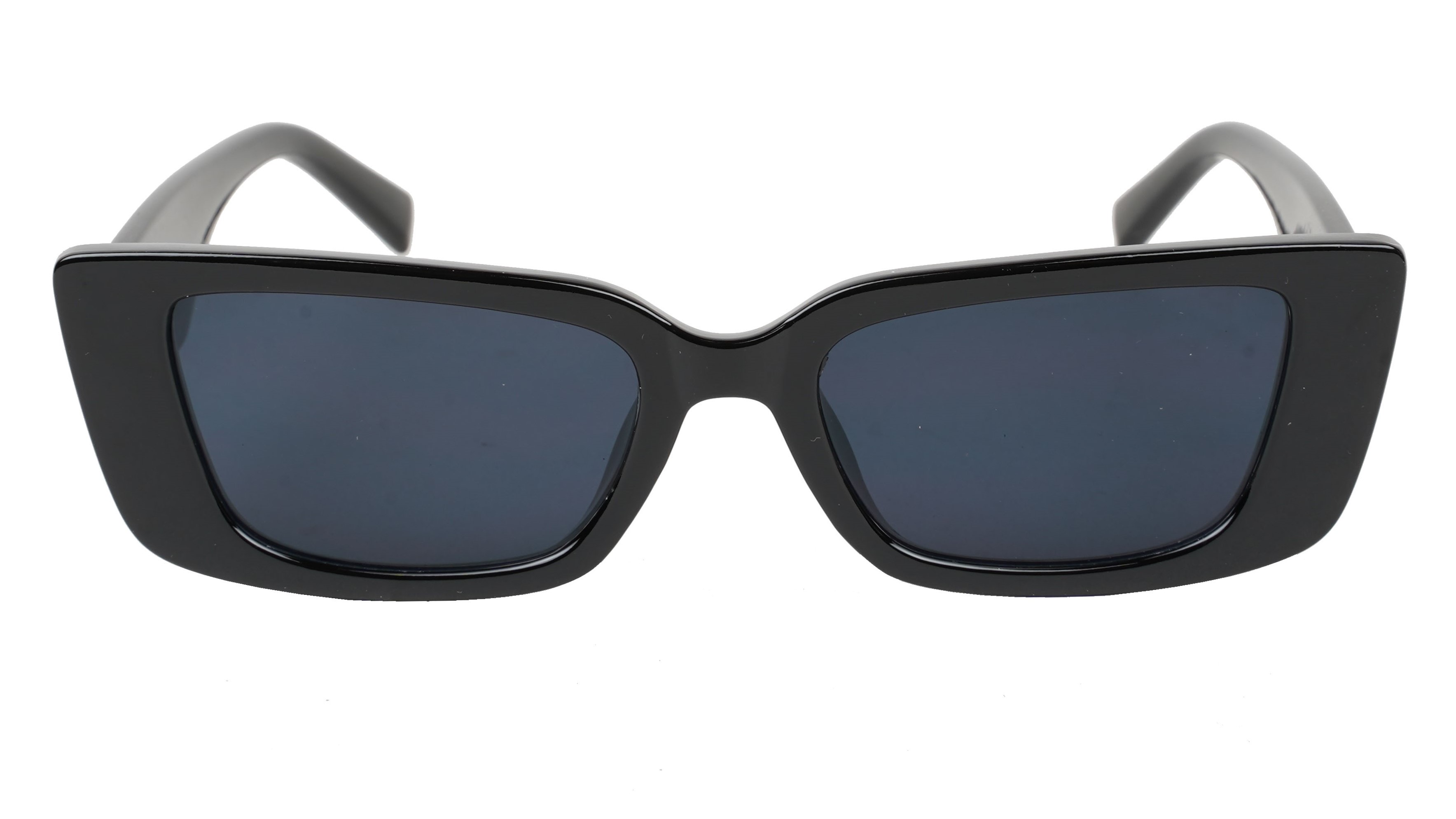 Female Large Rectangular Sunglasses. Black Frame