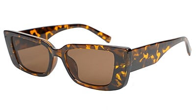 Female Large Rectangular Sunglasses. Tortoise Print Frame.