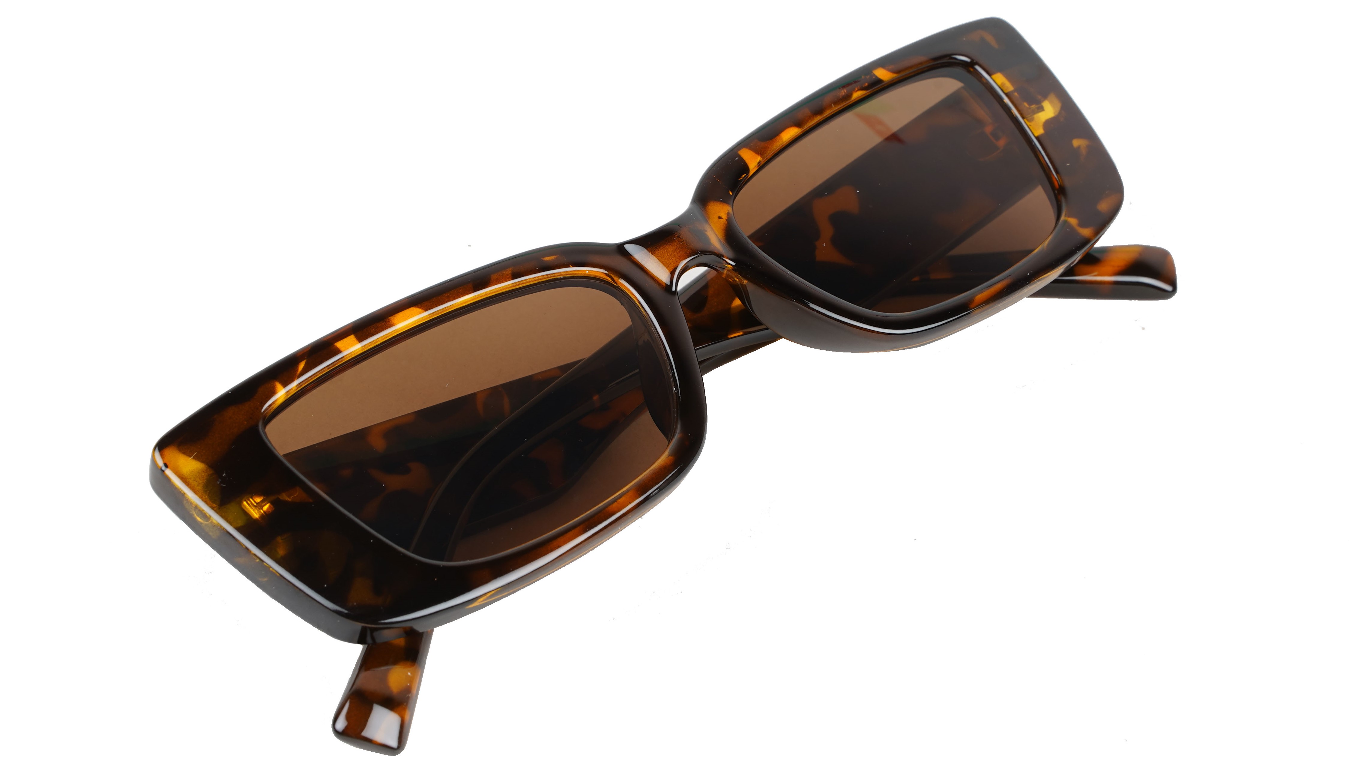 Female Large Rectangular Sunglasses. Tortoise Print Frame.