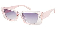 Female Large Rectangular Sunglasses. See Through Light Pink Frame