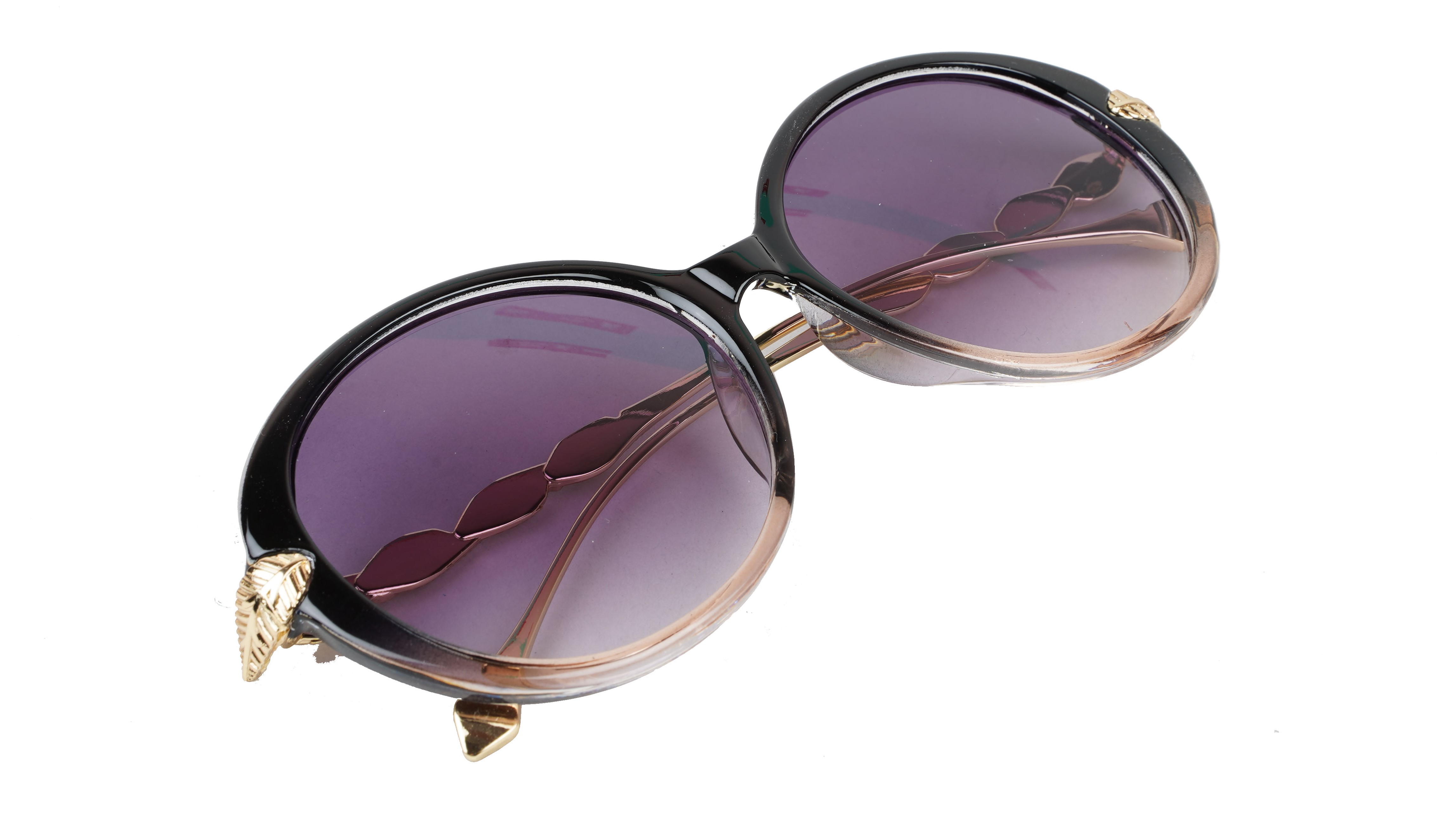 Female Oversized Round Sunglasses. Multi Color Rim