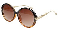 Female Oversized Round Sunglasses. Tortoise Print Rim Female Oversized Round Sunglasses. Tortoise Print Rim