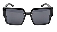 Female Oversized Square Sunglasses. Glossy Black Frame