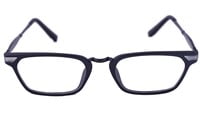 Unisex Rectangular Large Spectacle Frames. Matte Black Color Rim. Grey Color Metal Temple. Unisex Rectangular Large Spectacle Frames. Matte Black Color Rim. Grey Color Metal Temple.