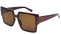 Female Oversized Square Sunglasses. Brown Color Frame