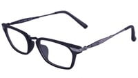 Unisex Rectangular Large Spectacle Frames. Matte Black Color Rim. Grey Color Metal Temple. Unisex Rectangular Large Spectacle Frames. Matte Black Color Rim. Grey Color Metal Temple.