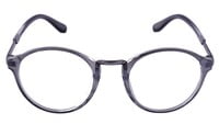 Unisex Round Large Spectacle Frame. See Through Grey Color Rim. Unisex Round Large Spectacle Frame. See Through Grey Color Rim.