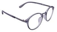 Unisex Round Large Spectacle Frame. See Through Grey Color Rim. Unisex Round Large Spectacle Frame. See Through Grey Color Rim.