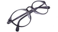 Unisex Round Large Spectacle Frame. See Through Grey Color Rim. Unisex Round Large Spectacle Frame. See Through Grey Color Rim.