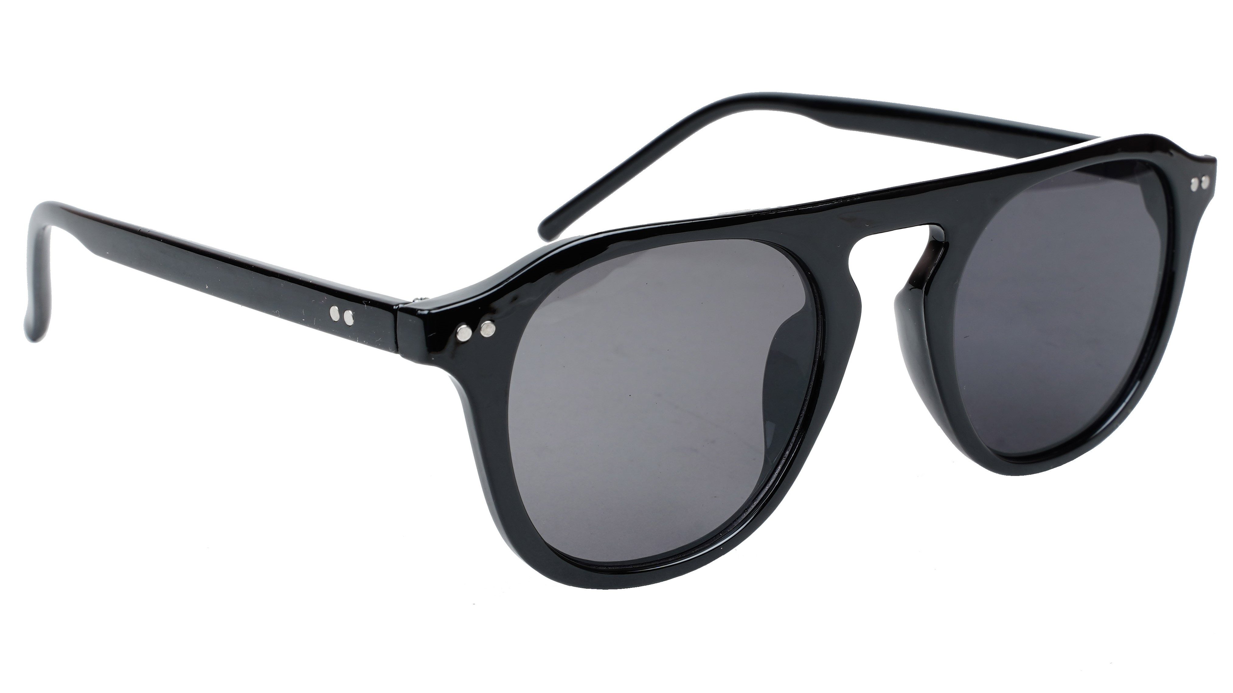 Unisex Medium Round Sunglass. Black Color Frame.