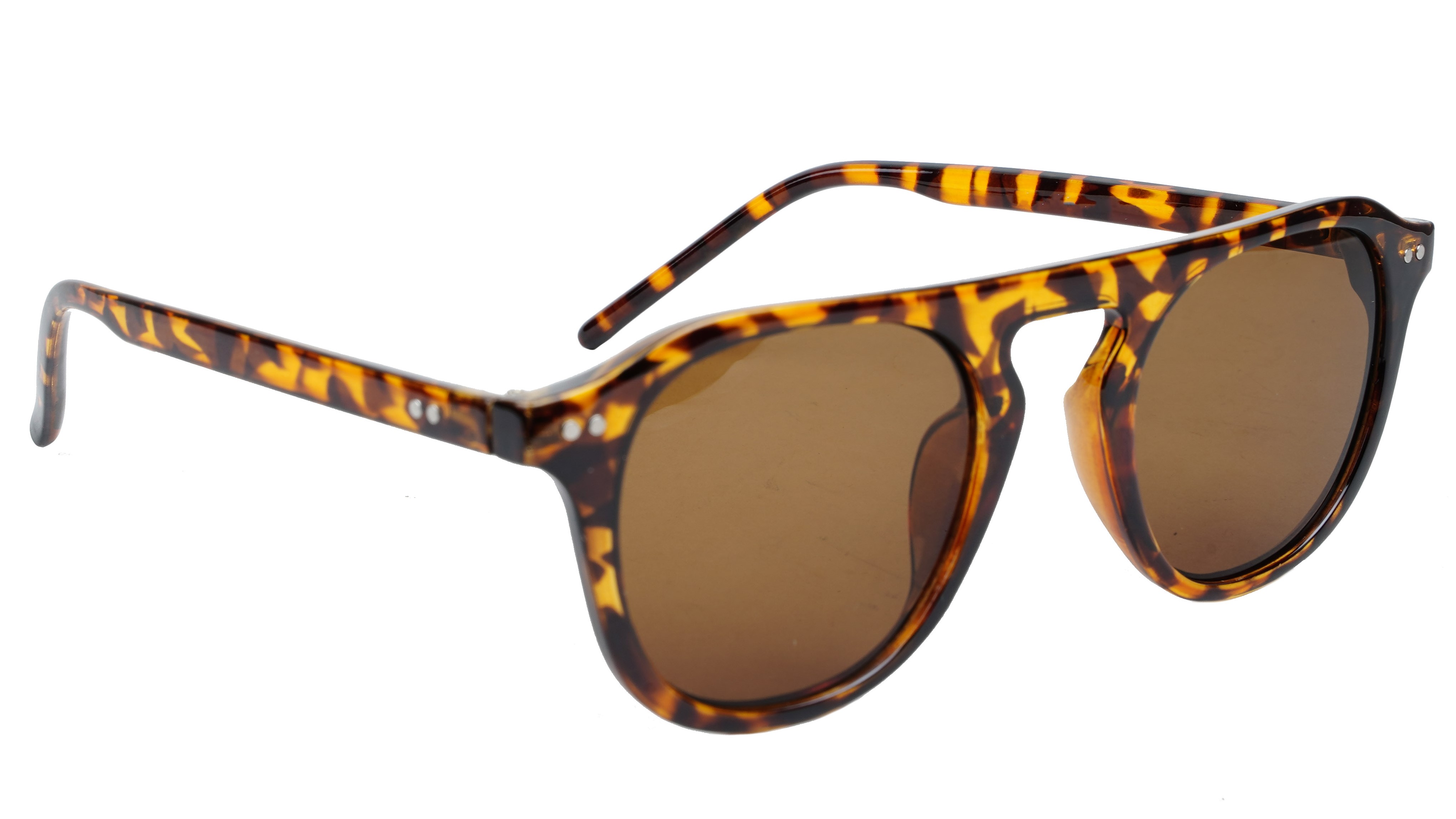 Unisex Medium Round Sunglass. Tortoise Print Frame.