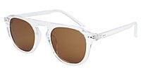 Unisex Medium Round Sunglass. Transparent Frame. Brown Lens. Unisex Medium Round Sunglass. Transparent Frame. Brown Lens.