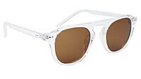 Unisex Medium Round Sunglass. Transparent Frame. Brown Lens. Unisex Medium Round Sunglass. Transparent Frame. Brown Lens.