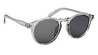 Unisex Medium Round Sunglass. See Through Grey Frame. Unisex Medium Round Sunglass. See Through Grey Frame.