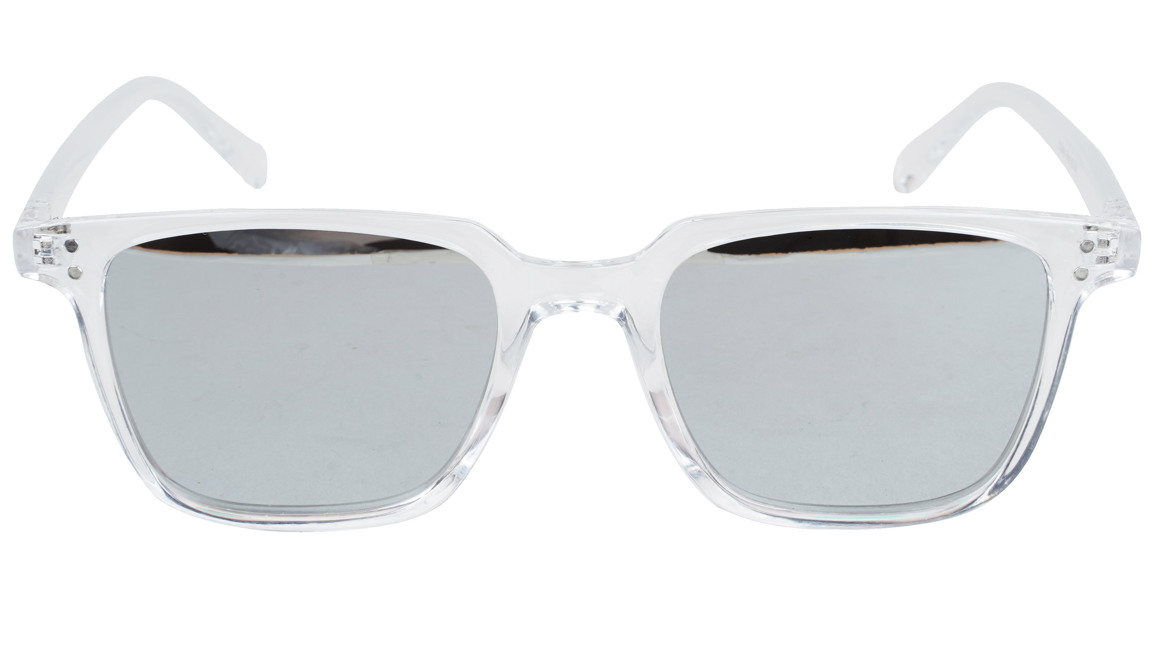 Unisex Medium Square Sunglasses. Transparent Frame.