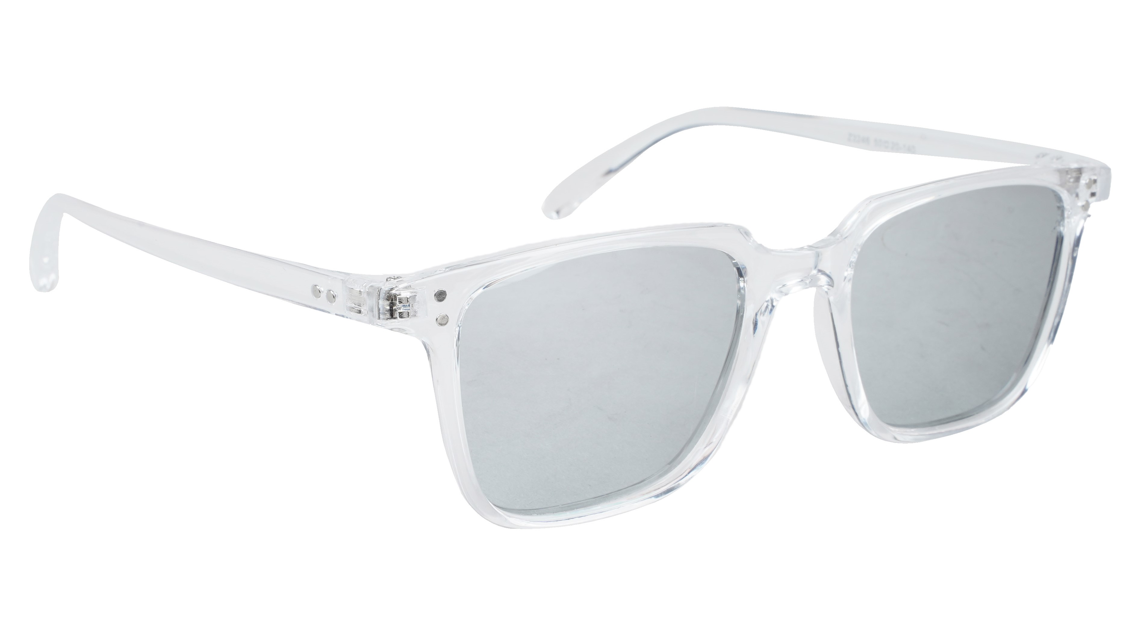 Unisex Medium Square Sunglasses. Transparent Frame.