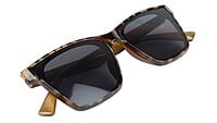 Unisex Medium Square Sunglass. Leopard Print & Brown Frame.