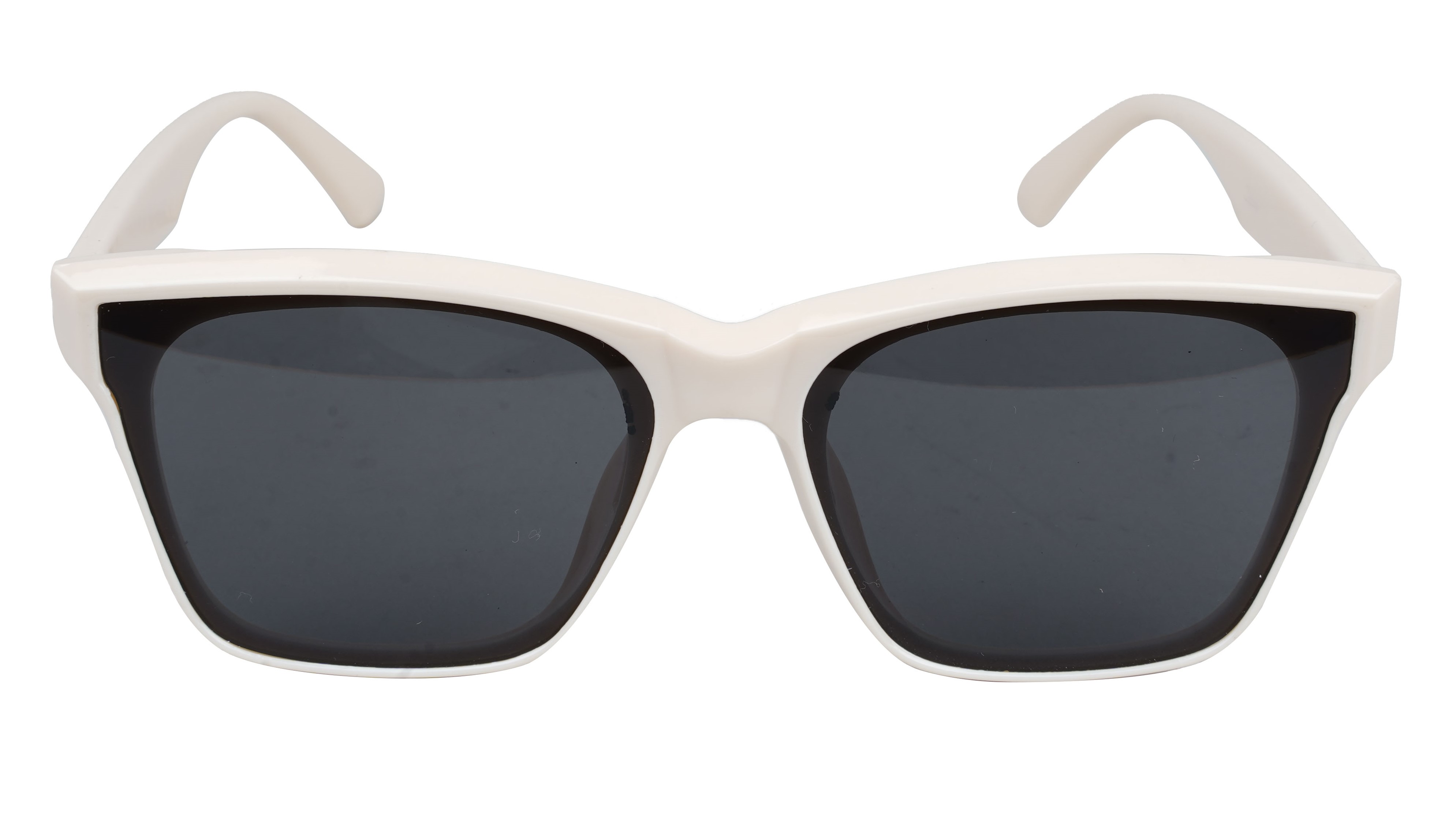 Female Medium Square Sunglass. Cream Color Frame.