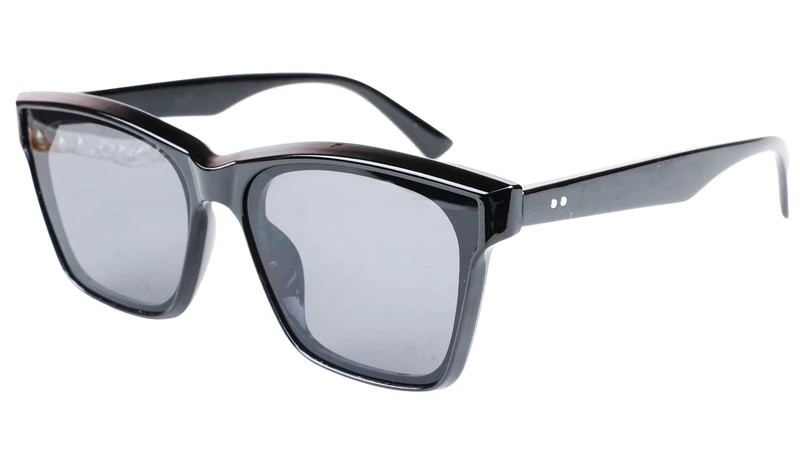 Unisex Medium Square Sunglass. Black Color Frame.