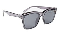 Unisex Medium Square Sunglasses. See Through Grey Frame. Unisex Medium Square Sunglasses. See Through Grey Frame.