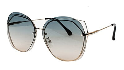 Female Oversized Sunglasses. See Through Green Lens