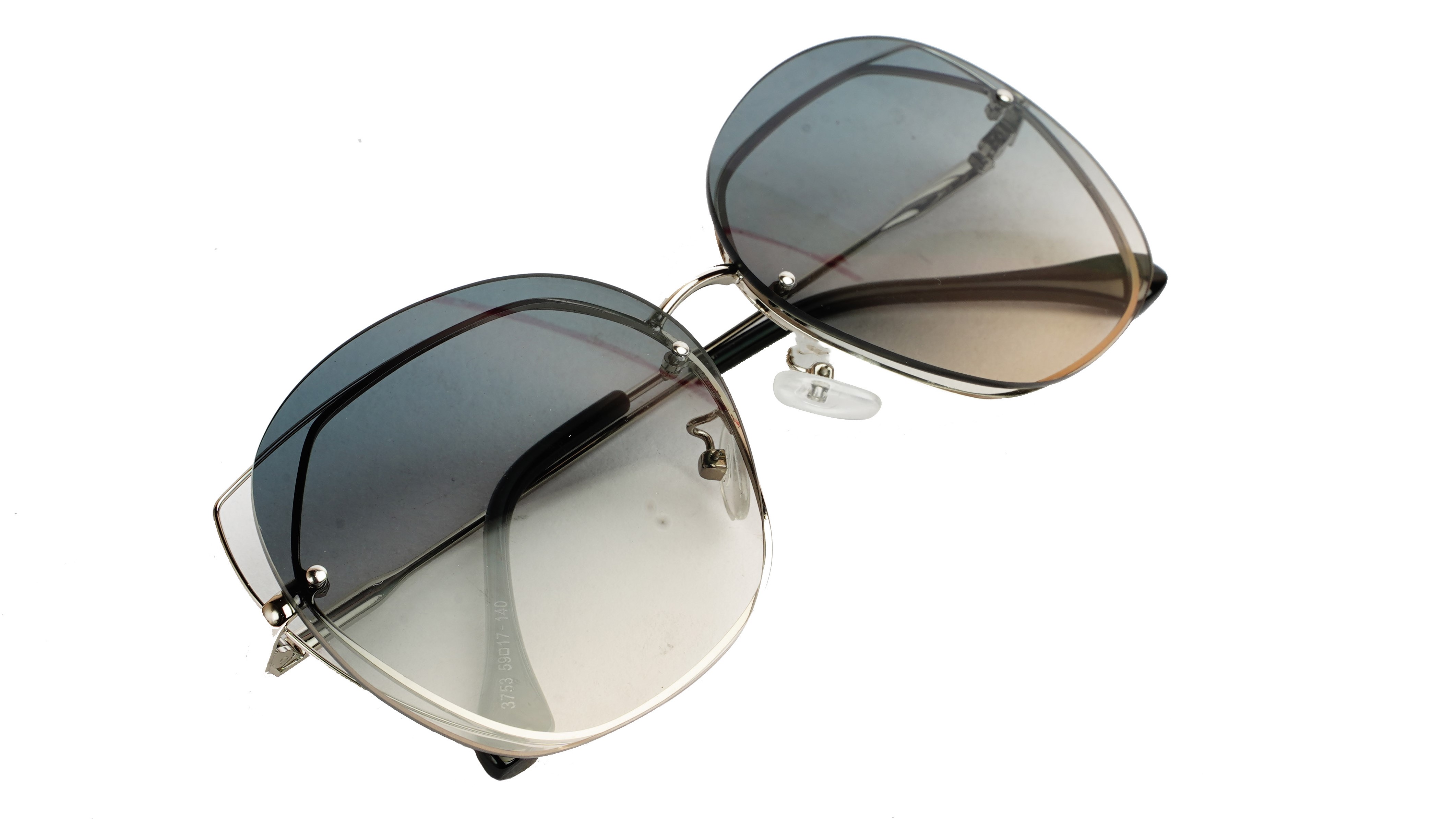 Female Oversized Sunglasses. See Through Green Lens