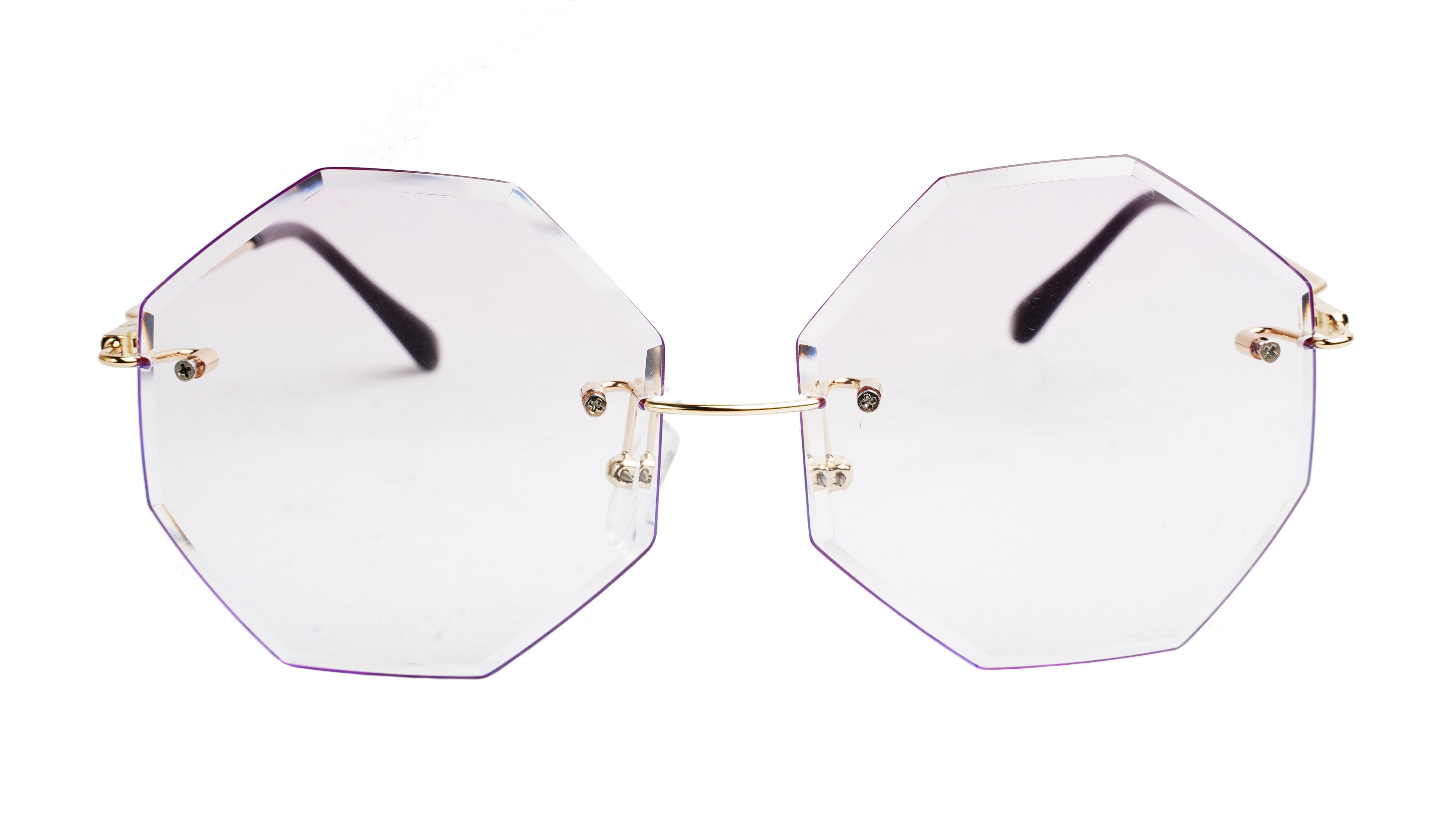 Oversize Rimless Octagon Sunglasses For Girls & Women