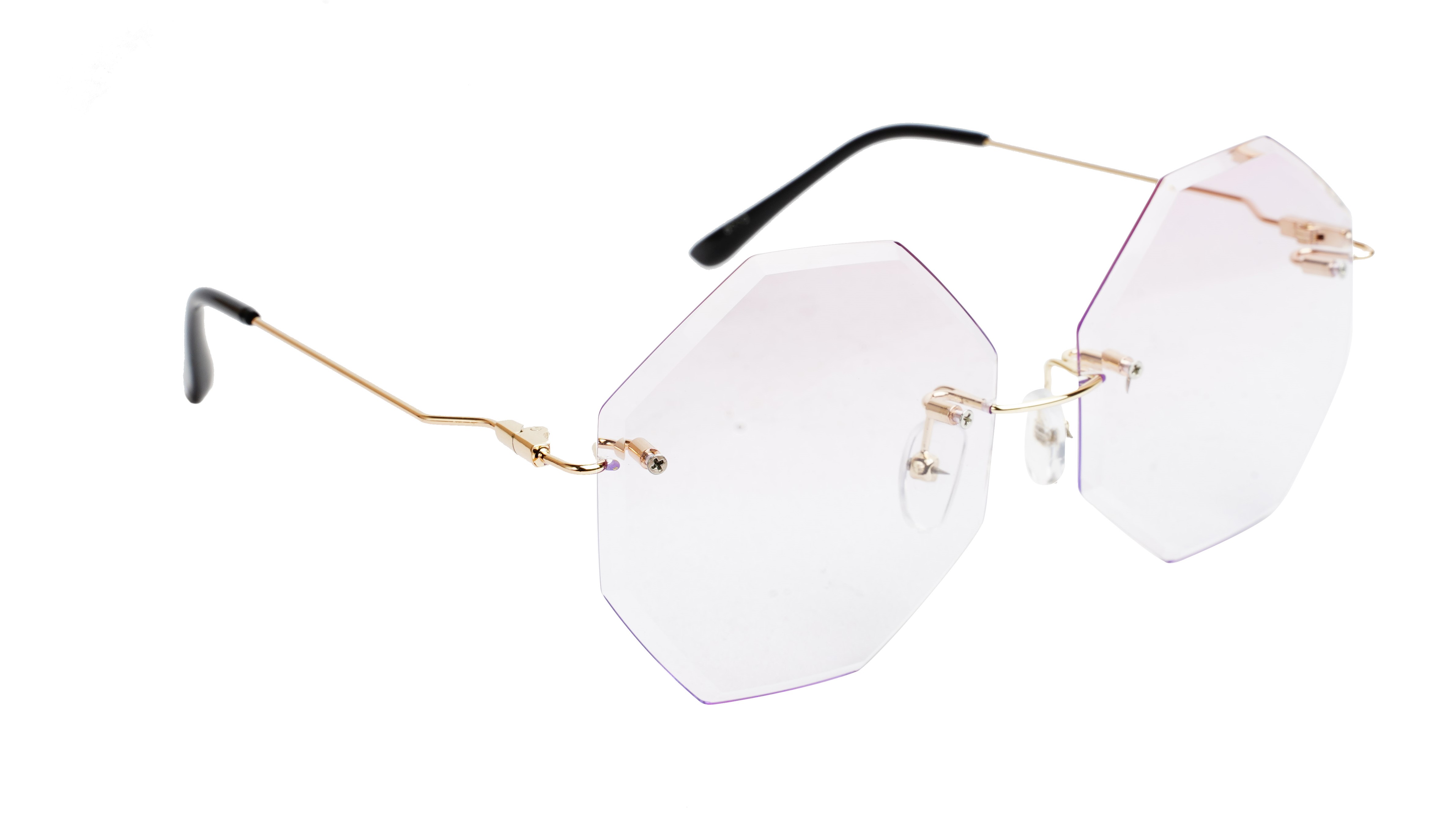 Oversize Rimless Octagon Sunglasses For Girls & Women