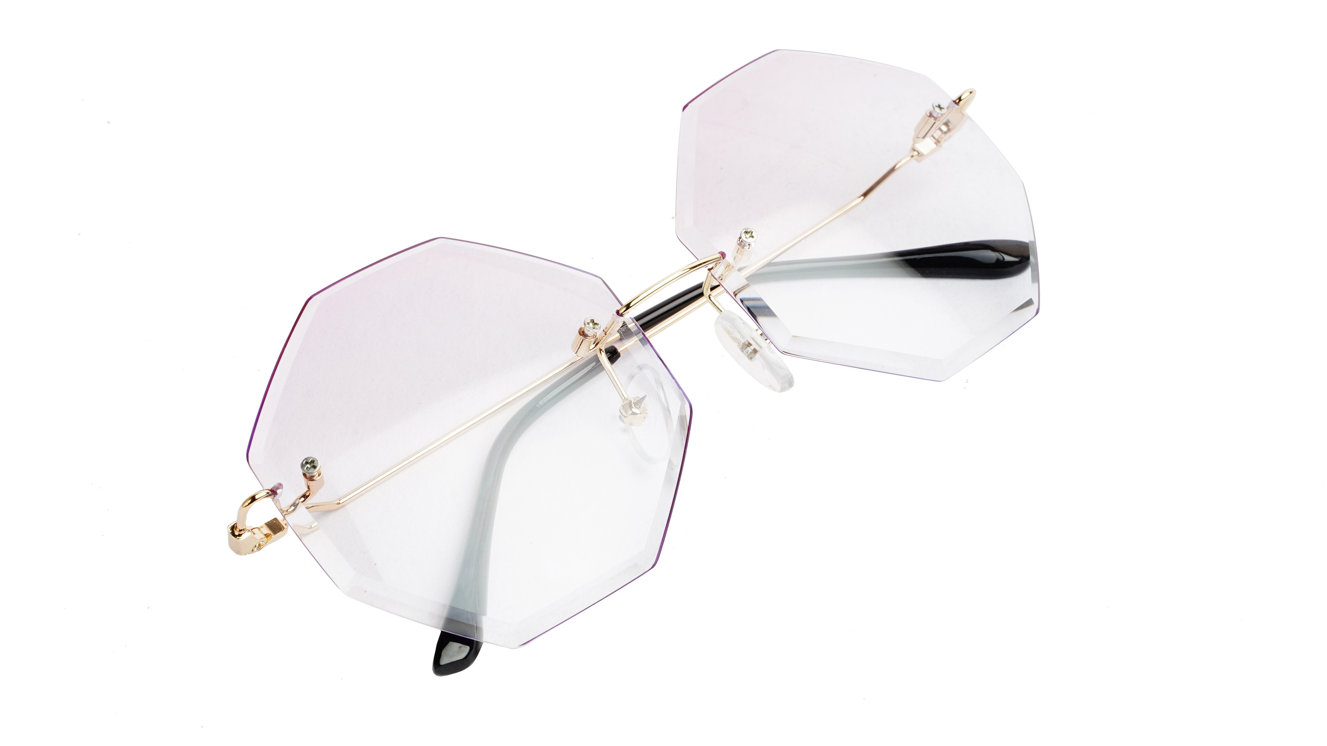 Oversize Rimless Octagon Sunglasses For Girls & Women