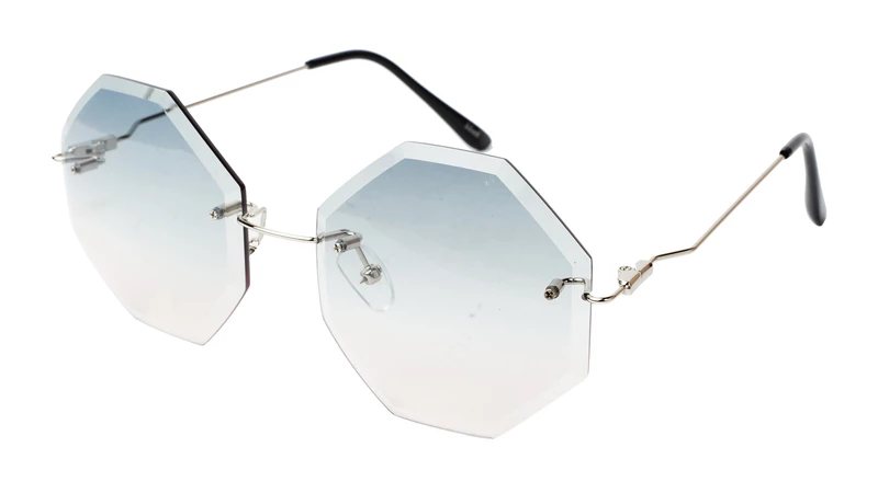 Rimless Oversized Octagon Sunglasses For Girls & Women